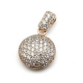 Кулон с925 с покрытием з999 и фианитами 16мм, 3,5г (иск.) Кулон с925 с покрытием з999 и фианитами 16мм, 3,5г (иск.)