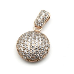 Кулон с925 с покрытием з999 и фианитами 16мм, 3,5г (иск.)