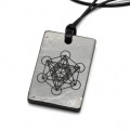 Кулон из шунгита прямоугольник "Метатрон" 20*30мм, полированный Кулон из шунгита прямоугольник "Метатрон" 20*30мм, полированный