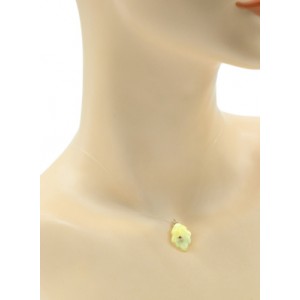 Подвеска лист из янтаря 10*23мм на леске цв.медово-молочный, 40см