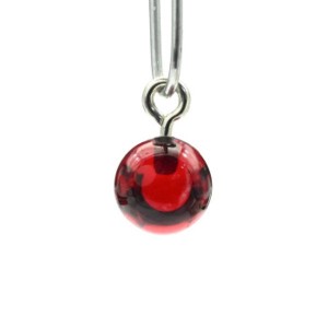 Кулон шарик из янтаря 8мм цв.вишня (иск.)