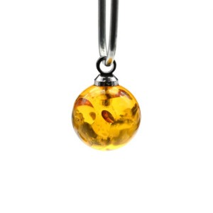 Кулон шарик из янтаря 8мм цв.медовый (иск.)