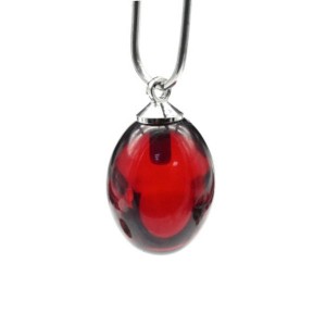 Кулон маленький из янтаря овал 10*14мм цв.вишня (иск.)
