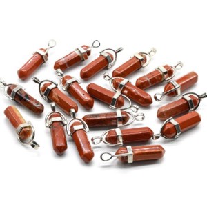 Кристалл - маятник из яшмы красной 13*9*41мм