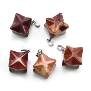 Кулон меркаба 13*13мм из яшмы красной