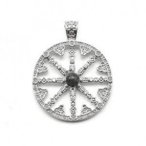 Подвеска Колесо с яшмой зеленой 30мм Подвеска Колесо с яшмой зеленой 30мм