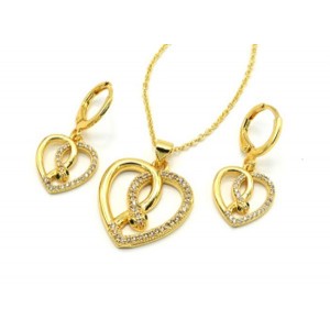 Серьги и Подвеска "Сердце" (иск.)