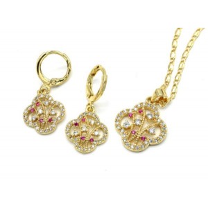 Серьги и Подвеска "Клевер" (иск.)