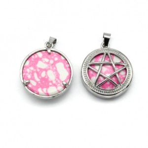 Кулон Звезда 27*27мм из полимера цв.розовый (иск.)