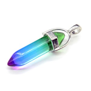Кристалл - маятник цв.радужный 13*10*41мм (иск.)