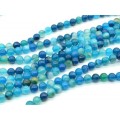 Бусины из агата тонированного шарик 8мм цвет лазурный, 37см, 46 бусин