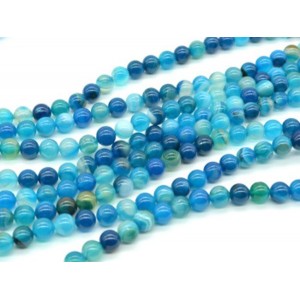 Бусины из агата тонированного шарик 8мм цвет лазурный, 37см, 46 бусин Бусины из агата тонированного шарик 8мм цвет лазурный, 37см, 46 бусин