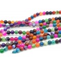 Бусины из агата тонированного шарик 8мм цвет ассорти, 36,5см, 45 бусин