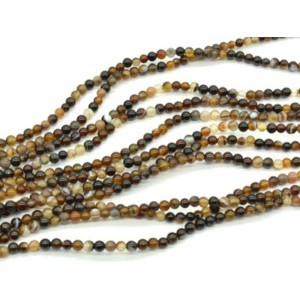 Бусины из агата шарик 4мм цвет шоколадный, 37см, 95 бусин