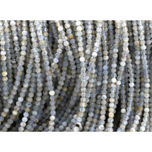 Бусины из агата голубого (сапфирин) шарик гр.2мм, 39см, 197 бусин