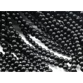 Бусины из агата черного шарик 6мм, 38см, 63 бусины