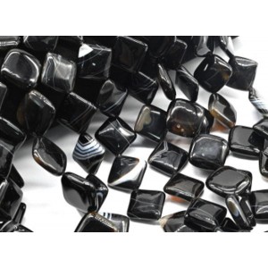 Бусины из агата черного ромб 20мм, 39см, 20 бусин Бусины из агата черного ромб 20мм, 39см, 20 бусин