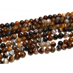 Бусины из агата цвет шоколадный шарик 12мм, 39см, 33 бусины