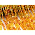 Бусины из агата тонированного шарик 8мм цвет оранжевый, 37см, 46 бусин