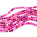 Бусины из агата тонированного шарик 8мм цвет фуксия, 37см, 46 бусин