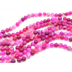 Бусины из агата тонированного шарик 8мм цвет фуксия, 37см, 46 бусин Бусины из агата тонированного шарик 8мм цвет фуксия, 37см, 46 бусин