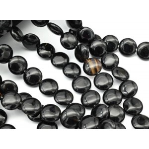 Бусины из агата черного круг 15мм, 38см, 26 бусин