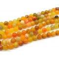 Бусины из агата тонированного шарик 10мм цвет оранжевый, 37см, 37 бусин