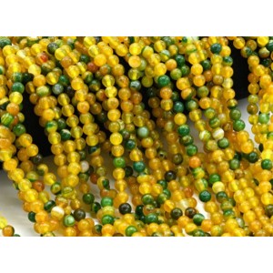 Бусины из агата тонированного шарик 6мм желто-зеленый, 37см, 60 бусин