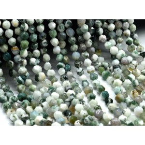 Бусины из агата мохового многогранник 6мм, 36см, 55 бусин