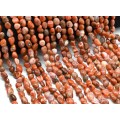 Бусины из агата огненного галтовка 6*9мм, 40см, 45 бусин
