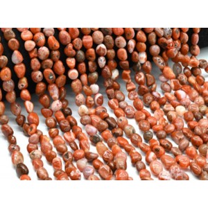 Бусины из агата огненного галтовка 6*9мм, 40см, 45 бусин