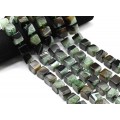 Бусины из агата тонированного кубик 15мм, цвет зеленый, 41см, 20 бусин