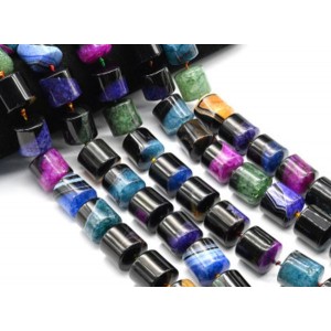 Бусины из агата тонированного цилиндр 19*20мм, 41см, 17 бусин Бусины из агата тонированного цилиндр 19*20мм, 41см, 17 бусин