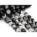 Бусины из агата черного овал с гранями 18*22мм, 43см, 17 бусин