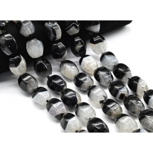 Бусины из агата черного овал с гранями 18*22мм, 43см, 17 бусин