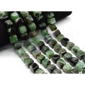 Бусины из агата тонированного кубик 13мм, цвет зеленый, 39см, 25 бусин