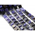 Бусины из агата тонированного кубик 15мм, цвет фиолетовый, 41см, 20 бусин