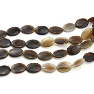 Бусины из агата кофейного овал 25*34мм, 41см, 12 бусин