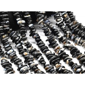 Бусины из агата черного галтовка 10-17мм, 38см, 85 бусин