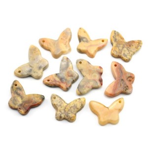 Бусина для швенз "Бабочка" из агата "Crazy" 19*14мм, 1 шт