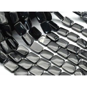 Бусины из агата черного прямоугольник 15*20мм, 41см, 18 бусин