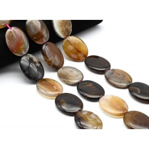 Бусины из агата кофейного овал 30*40мм, 41см, 10 бусин