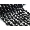 Бусины из агата черного овал витой 10*16мм, 38см, 23 бусины