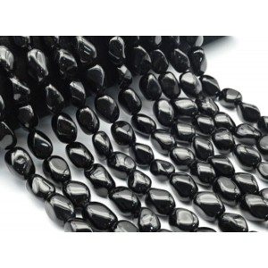 Бусины из агата черного овал витой 10*16мм, 38см, 23 бусины Бусины из агата черного овал витой 10*16мм, 38см, 23 бусины