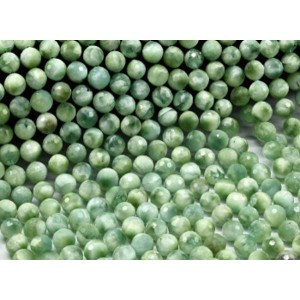 Бусины из ангелита зеленого шарик гр 10мм, 37,5см, 37 бусин