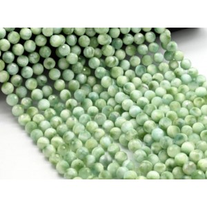 Бусины из ангелита зеленого шарик гр 8мм, 38см, 45 бусин
