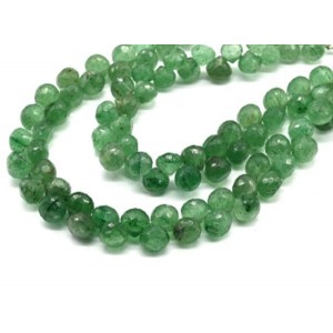 Бусины из авантюрина зеленого облепиха 6-7мм, 20см, 50 бусин, 21г