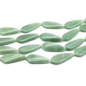 Бусины из авантюрина капля витая 22*54мм, 38см, 7 бусин