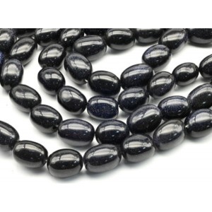 Бусины из авантюрина синего бочонок 16*21мм, 41см, 19 бусин (иск.)