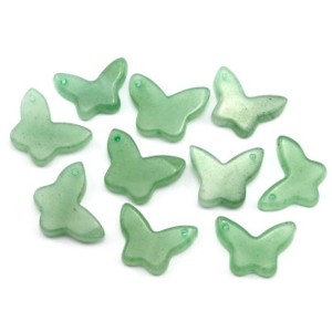 Бусина для швенз "Бабочка" из авантюрина зеленого 19*14мм, 1 шт